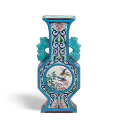 Two-Handled Vase by Longwy, glazed earthenware, impressed 'II LONGWY 1561' on underside, sold Jul 2021