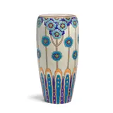 Longwy, Tall Vase, glazed earthenware, initialed 'GL', numbered '4070', with Longwy mark to underside