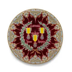 Monumental Charger and Two Bowls by Longwy, each glazed earthenware, offered Jul 2021