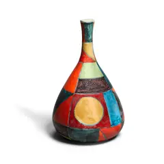 Guido Gambone, Large Multicolor Vase, glazed stoneware, stamped 'GAMBONE ITALY' with donkey mark on underside