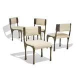 Paul Evans, Set of Four Sculpted Bronze Side Chairs