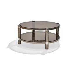Cocktail Table by Karl Springer, chromed and smoked metal, stamped signature 'Karl Springer', sold Jul 2021