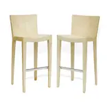 Karl Springer, Pair of JMF Bar Stools, lacquered goatskin, chromed metal