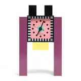 Neos Table Clock by Nathalie du Pasquier and George Sowden, lacquered wood, glass, plastic, enameled aluminum, molded signature 'NEOS OF LORENZ DESIGN DU PASQUIER - SOWDEN MADE IN , sold Jul 2021