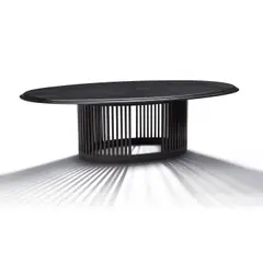 Arata Isozaki, Oval Dining Table, for ICF, ebonized beech with starburst pattern top