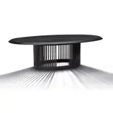Arata Isozaki, Oval Dining Table, for ICF, ebonized beech with starburst pattern top