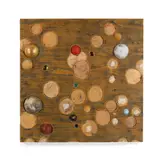 John Torreano, Red Ball, glass, wood, and gold leaf on plywood