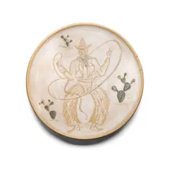Cowboy Charger by Waylande Gregory, glazed ceramic, sold Jul 2021