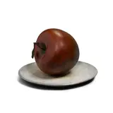 Red Apple on Plate by Luis Montoya and Leslie Ortiz, patinated bronze, incised 'POPLITEO' and numbered 6/8, sold Jul 2021