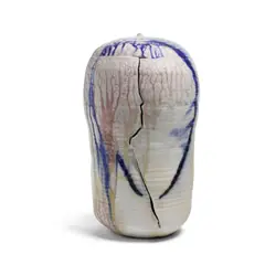 Toshiko Takaezu, Anagama Hearts, anagama-fired and glazed porcelain, incised maker's mark on underside