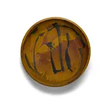 Large Striped Bowl by Toshiko Takaezu, glazed stoneware, incised maker's mark on underside, sold Jul 2021