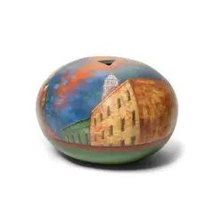 Lydia Buzio, Roofscape Vessel, painted and burnished earthenware, inscribed 'L