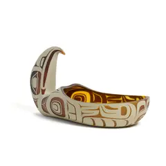Eagle Dish by Preston Singletary, blown and sand carved glass, incised 'Preston Singletary' and dated to underside, sold Jul 2021