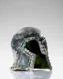 Ermanno Nason, Helmet, for Vetreria Gino Cenedese, hand formed scavo glass with a green tint