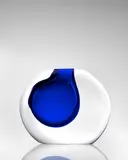 Antonio da Ros, Sasso Momento Vase, for Vetreria Gino Cenedese, blue sommerso glass
