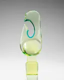 Ermanno Nason, Abstract Form, for Vetreria Gino Cenedese, uranium glass, applied with aquamarine