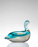 Vetreria Gino Cenedese, Anatra, glass decorated with sommerso lines with murrine applications
