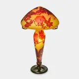 Large Magnolia Table Lamp by Émile Gallé, blown glass, overlaid and acid-etched, bronze armature, cameo mark 'Galle', sold Jun 2021