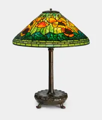 Tiffany Studios, Poppy Table Lamp, leaded glass and patinated bronze, shade stamped '1531 TIFFANY STUDIOS NEW YORK', base stamped '359 TIFFANY STUDIOS NEW YORK'