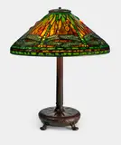 Green Dragonfly Table Lamp by Tiffany Studios, leaded glass and patinated bronze, shade stamped '1495-10 TIFFANY STUDIOS NEW YORK', base stamped '538 TIFFANY STUDIOS N, sold Jun 2021