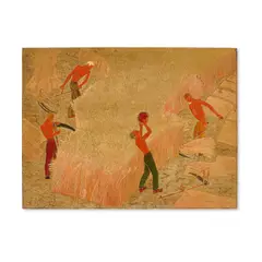 Jean Dunand, The Harvest, coloured lacquer and incised gold lacquer