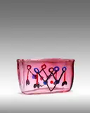 Fulvio Bianconi, Unique Vase, for Vistosi, blown glass with applied decoration, engraved mark 'ESEGUITO 1950 / A MARIETO E SOULIS / TANTI AUGURI / 1963 / BRUNA E FULVIO'