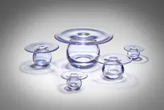 Nanny Still, Collection of Five Saturne Vases, for Riihimäen Lasi Oy, blown glass, each engraved 'RIIHIMAEN LASI OY NANNY STILL'