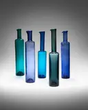 Nanny Still, Collection of Five Bottles, for Riihimaen Lasi Oy, blown glass, each engraved 'RIIHIMAEN LASI OY NANNY STILL'
