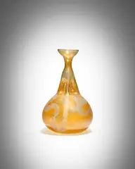 Anzolo Fuga, Rare Vase, for Anzolo Fuga & Fratelli, executed by Anzolo Fuga & Giuseppe Fuga, blown glass with an iridized surface and decorated in enamels and gilt