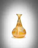 Anzolo Fuga, Rare Vase, for Anzolo Fuga & Fratelli, executed by Anzolo Fuga & Giuseppe Fuga, blown glass with an iridized surface and decorated in enamels and gilt
