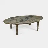 Chan Boucher Coffee Table by Philip and Kelvin Laverne, acid-etched, enameled and patinated bronze, acid-etched facsimile signature 'PHILIP + KELVIN LAVERNE', sold Jun 2021