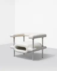 Michael Young, Prototype 'Magazine' armchair, 1994, Steel, vinyl upholstery