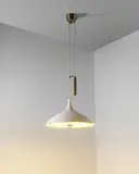 Paavo Tynell, Untitled, Painted metal, brass, fabric diffuser