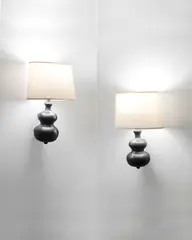 Georges Jouve, Untitled, Glazed earthenware, fabric shades