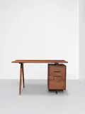 'Conoid' desk, produced 1962 by George Nakashima, American black walnut, sold Oct 2021
