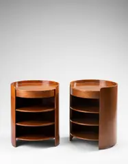 Luigi Caccia Dominioni, Pair of bedside tables, model no. MB1, designed 1962, Walnut