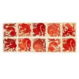 Lewis Foreman Day, for Maw & Co, circa 1880, Earthenware, dust-pressed body, red lustre glaze with dragons and beasts design