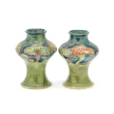 William Moorcroft, Two 'Claremont' vases, circa 1905, Glazed earthenware