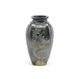 Clement Martin, Four-sided vase, 1937, Stoneware, black glaze with slight lustre, incised dragon design