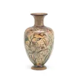 Robert Wallace Martin & Brothers, Baluster vase, September 1890, Salt-glazed stoneware, incised tiger-lily and orchid design