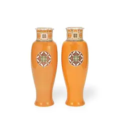 Chris van der Hoef, Two vases, circa 1910, Glazed earthenware