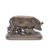Isidore Bonheur, Sow and piglets group, late 1800s