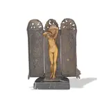 Franz Bergman, Nude female hidden within hinged case, early 1900s