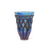 Louis Majorelle and Daum, Vase, circa 1925, Glass with gold leaf inclusions, wrought iron