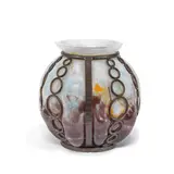 Louis Majorelle and Daum, Vase, circa 1925, Glass, wrought iron