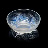 'Ondines' bowl, designed 1921 by René Lalique, Opalescent glass, sold Dec 2021
