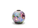 Camille Faure, Vase, circa 1930, Metal, enamelled stylised flower design