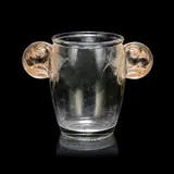 René Lalique, 'Yvelines' vase, designed 1926, Partially sepia stained glass