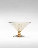 Rare glass, from the table service set no. 129 by Vittorio Zecchin, Glass with etched and hand-painted enamel decoration, offered Dec 2021