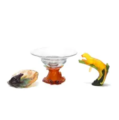 Group of decorative objects by Daum, Pâte de verre glass, offered Dec 2021